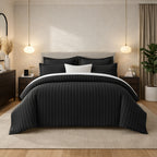 Black Stripes Duvet Cover Set 6Pcs
