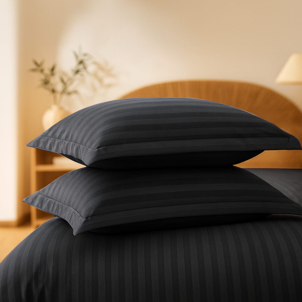 Black Stripes Duvet Cover Set 6Pcs