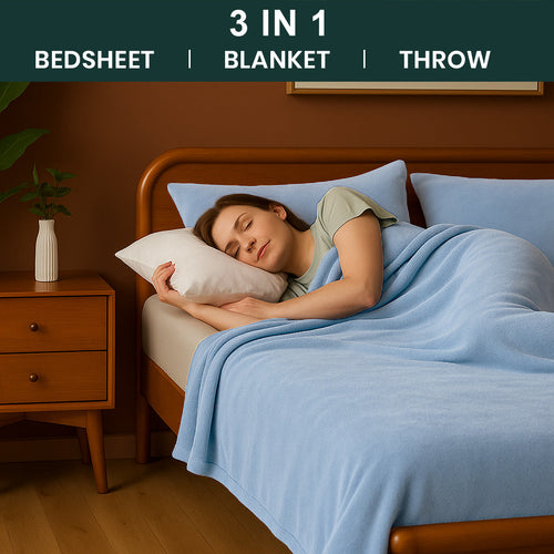 All-Season Cozy Fleece Set – Light Blue