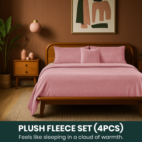 All-Season Cozy Fleece Set – Dusky Rose