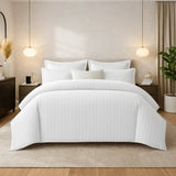 White Stripes Duvet Cover Set 6PCS